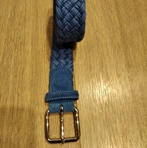Electric blue waxed Cotton braided belt
